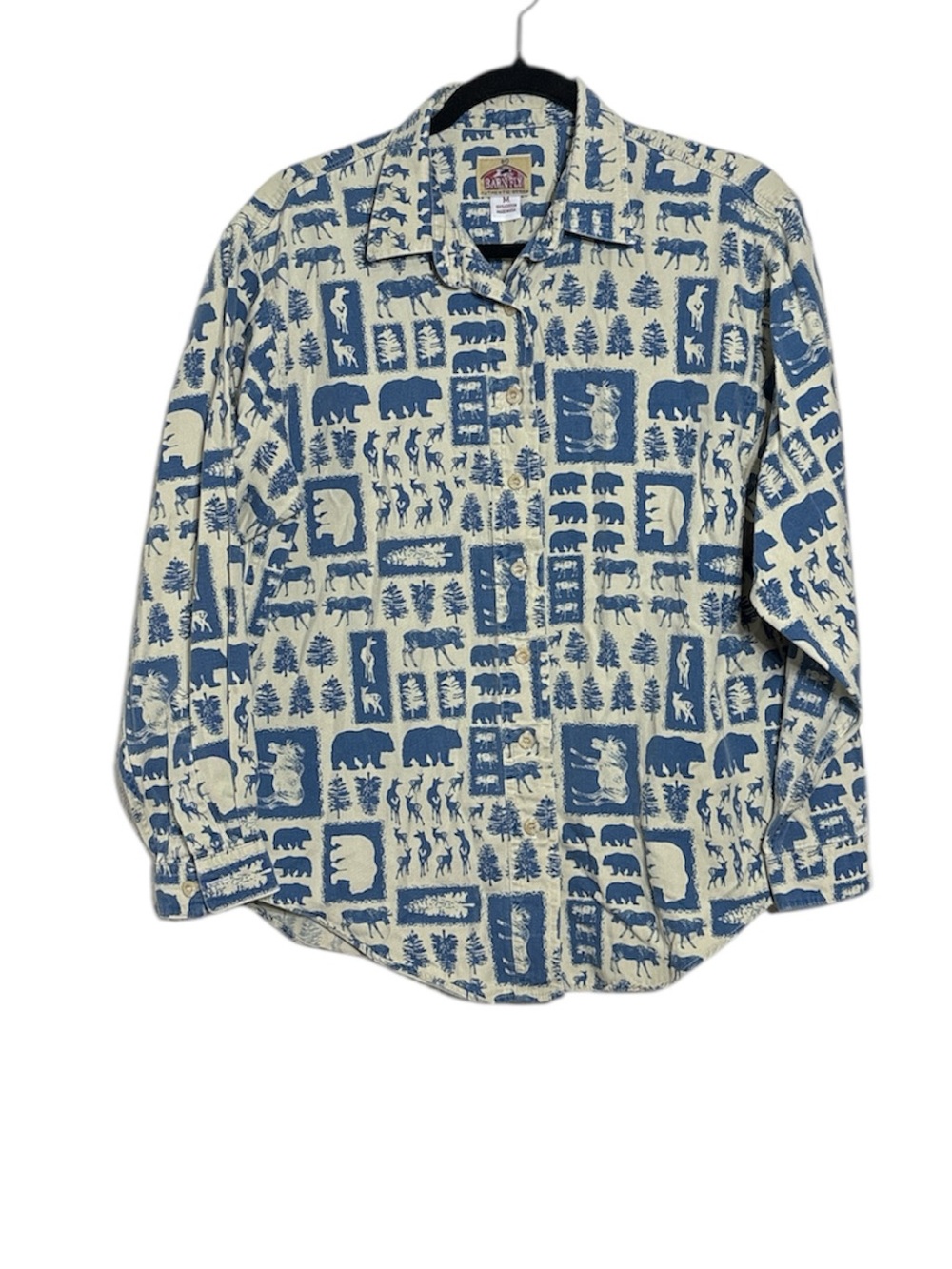 Barnfly Moose bear Deer print button up long sleeve